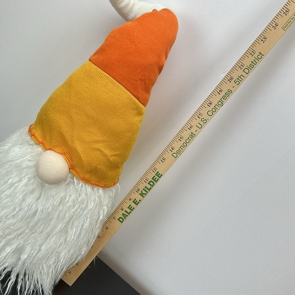 Gnome Candy Corn Hat Decoration Moldable Hat Stone Filled Bottom Fall Halloween - Picture 6 of 11